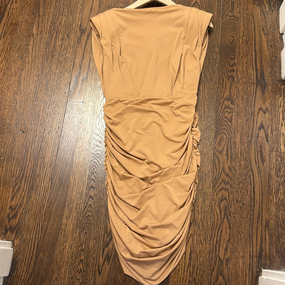 Tan Ruched Dress - Picture 6 of 8